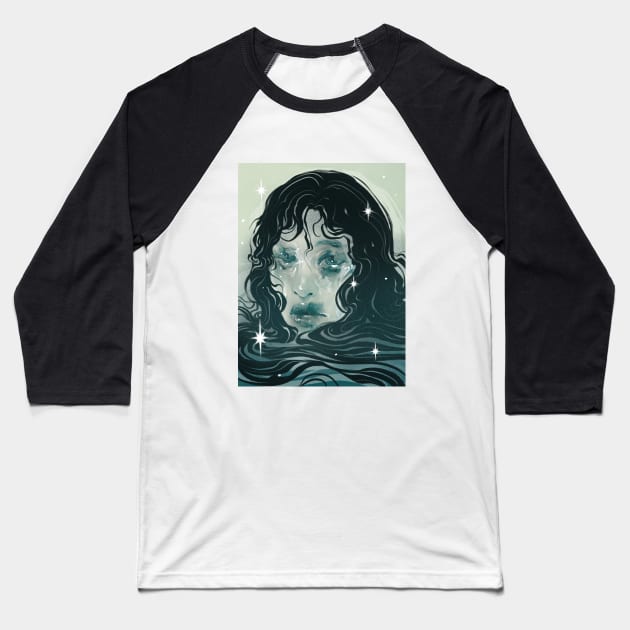 ophelia Baseball T-Shirt by Inkdoski